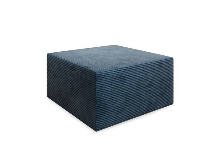 Pouf carré xl en velours côtelé bleu