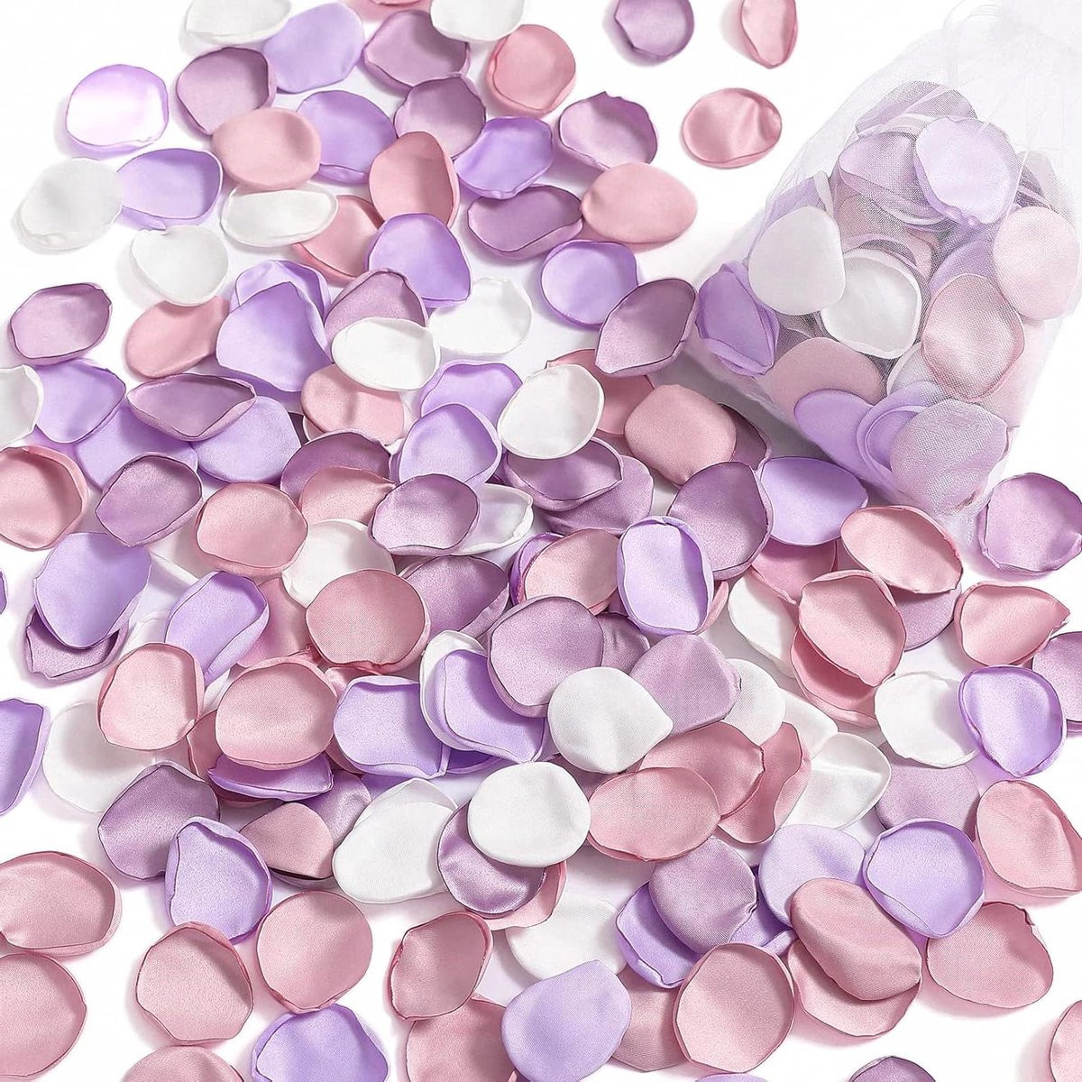 300 stuks Zijden Rozenblaadjes - Kunstbloemblaadjes voor Romantische Decoratie - Lila Roze Mix