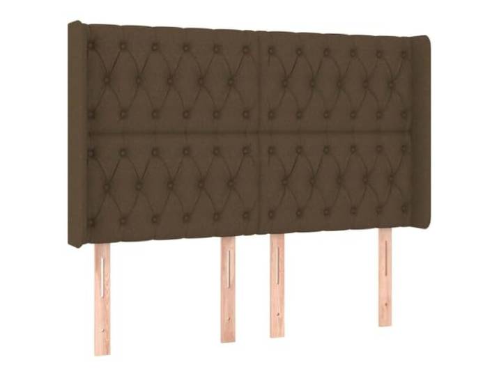 Makastle Kopfteil mit Ohren Dunkelbraun 147x16x118 cm Stoff Höhenverstellbar