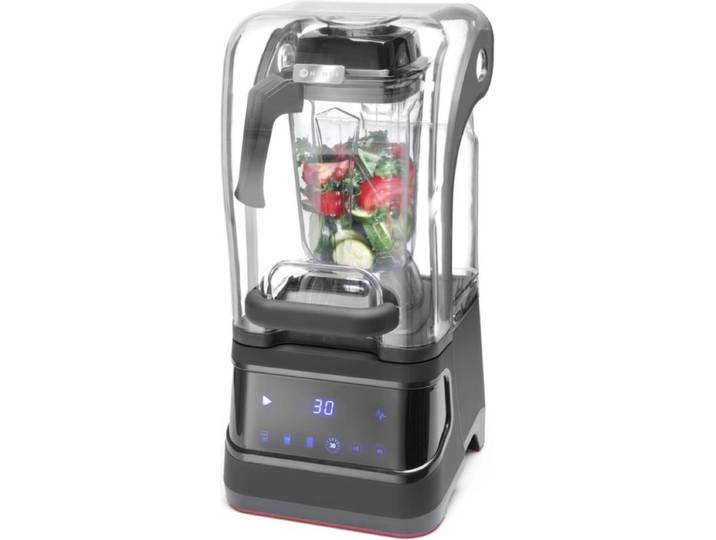 HENDI Digitale blender met geluiddempende kap – BPA-vrij – 2\,5L – 230V/1680W – Roestvrij staal met titanium coating