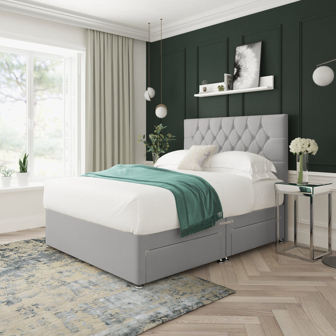 17 Stories Upholstered Bed Grey Single (3')