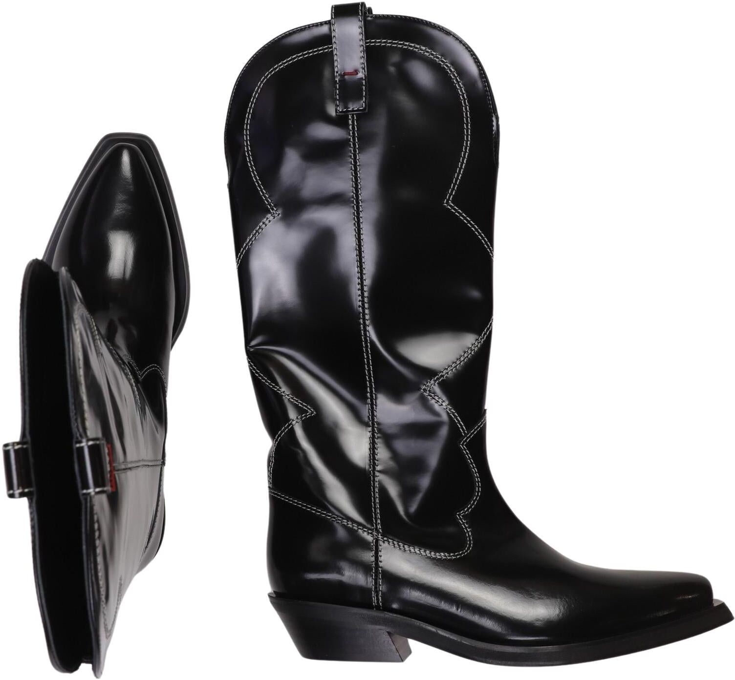 Hugo by Hugo Boss Damen Stiefel, Schwarz, Gr. EU 37, Leder - Second Hand