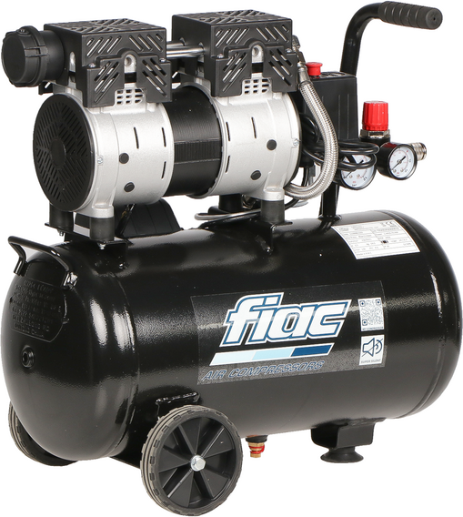 FIAC SUPERSILENT 24/1 - Compressore aria elettrico monofase silenziato, oil-less - Motore 1 HP - 24 lt
