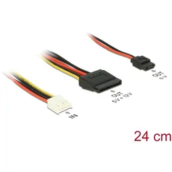 DELOCK Stromkabel SATA 15pin -> Floppy 4pin +Slim SATA 6pin