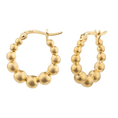 Paar Creolen FIRETTI "Schmuck Geschenk Silber 925 Ohrschmuck Ohrringe Kugeln", gold (gelbgoldfarben), Ohrringe, Damen, 17mm, Silber 925 (Sterlingsilber)