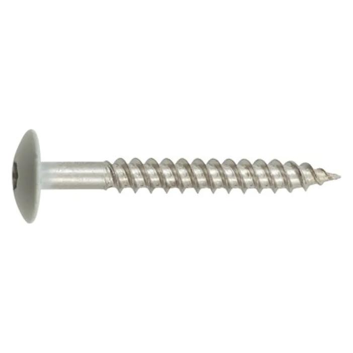 ITW NKT facadeskrue 4,5x40mm - A2, lys grå dome hoved TX20 - pakke a 200 stk. (200 Stk.) (153609)