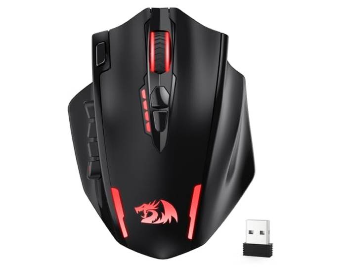 Redragon M913 Gaming Muis, RGB, 2.4GHz/BT/Bedraad, Zwart