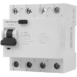Fehlerstromschutzschalter RCCB 10kA 4P 63A 30mA typ A Doktorvolt FI-Schalter DV-5831