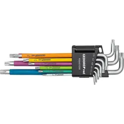 Winkelschlüsselsatz GEDORE red 9-teilig, farblich gekennzeichnet, Torx® T10 - T50
