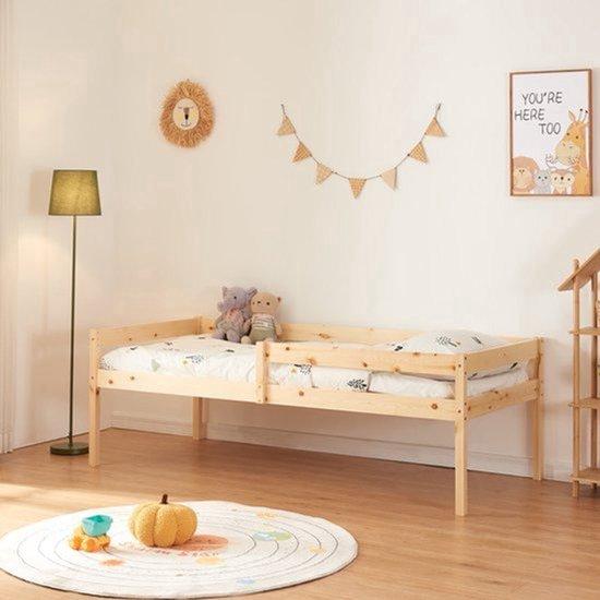Doppelbett für Kinder - Stapelbett - Ausziehbares Kinderbett - Bett mit Aufbewahrungsraum - 90x200 cm - Naturholz