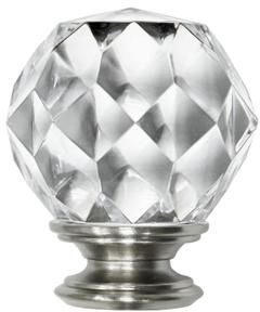 Lumi Home Furnishings "1"" Single Curtain Rod Set with Faceted Crystal Sphere Finial - 50""-144"""