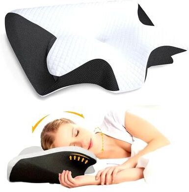 Inspired Finds Orthopedic Butterfly Memory Foam Neck Pillow For Pain Relief And Better Sleep light Gray