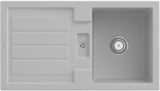 Villeroy und Boch Villeroy & Boch Flavia Einbauspüle 330501SM mit Ablaufgarnitur und Handbetätigung, Steam