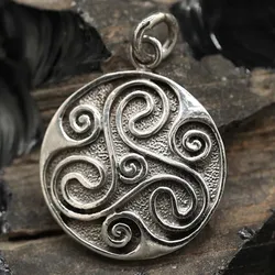 Drachensilber Triskelion Shild Schmuck Anhänger aus Silber Triskel Kettenanhänger 925 Silber - Silber