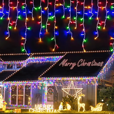 Inspire Curations 4.5M 100 LED Christmas Icicle Curtain String Lights multi color eu Plug 220v