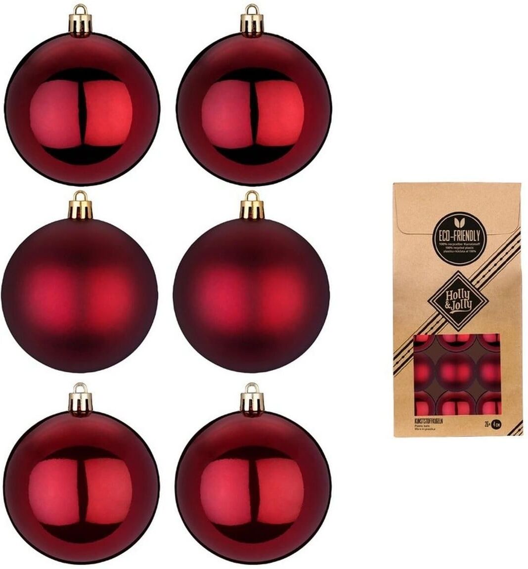 Weihnachtsbaumkugel "Holly & Jolly Weihnachtskugel 4 cm, 26 Stück", rot (kirschrot), Weihnachtsbaumkugeln, Weihnachtsbaumkugel kirschrot Einheitsgröße