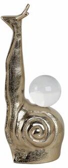 Sagebrook Home "Metal and Glass Snail Figurine with Orb Accent Finish - 10"" Gold - 4"" x 4"" x 10"""