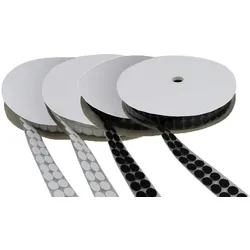 Klettpunkte auf Rolle, 21 mm | weiß | Flausch, Nylon, Polyester