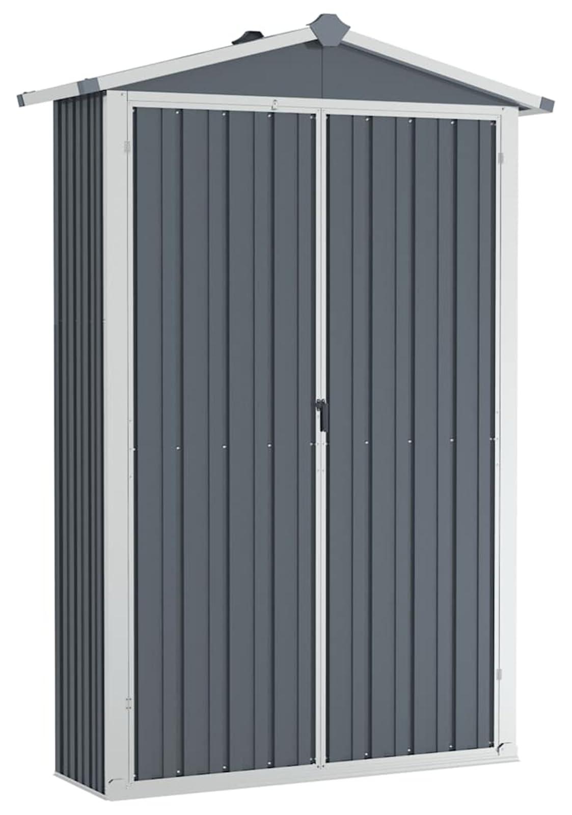 Geräteschuppen aus verzinktem Stahl - 107 x 46 x 183 cm - Wetterbeständig - Mit Belüftung