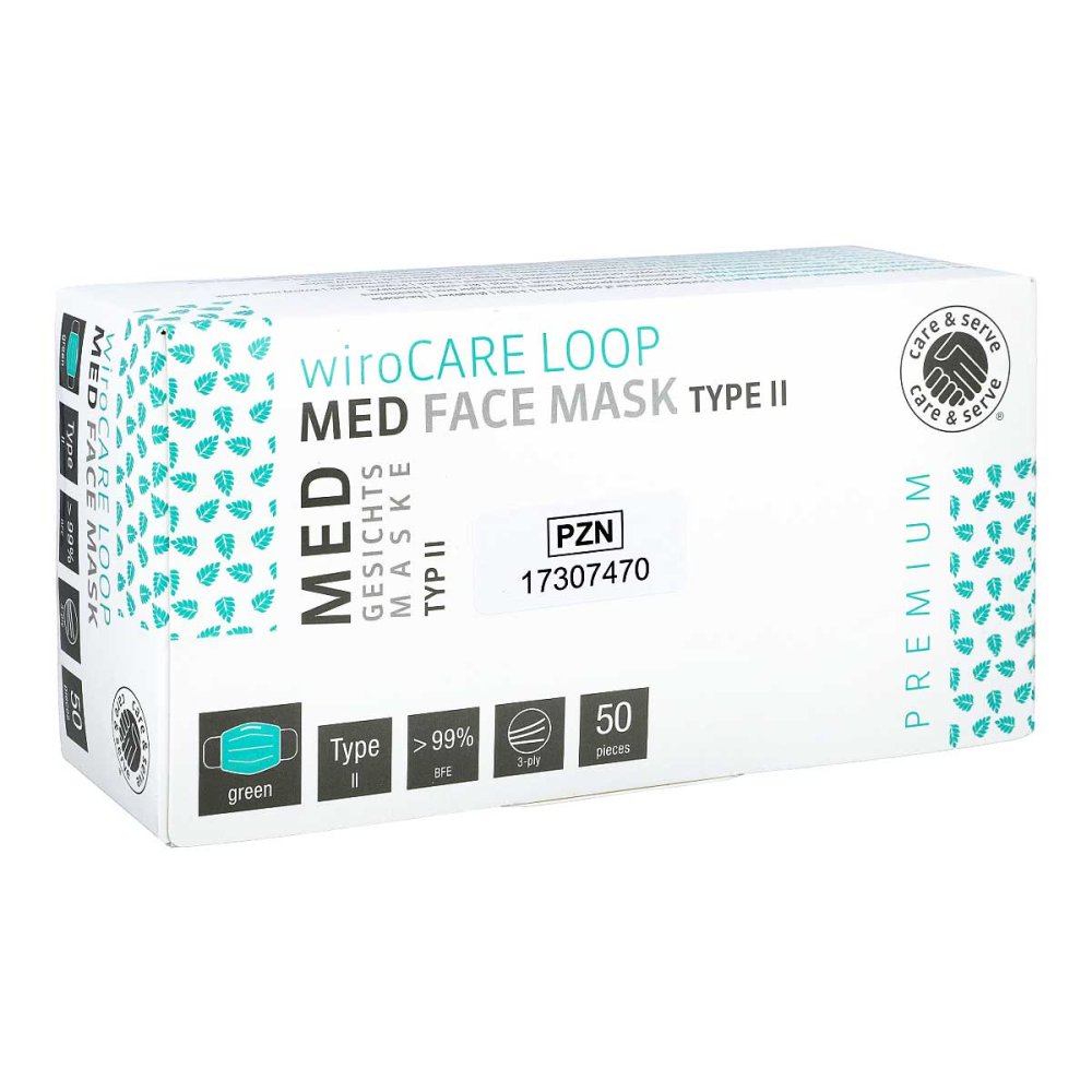 Vivomed GmbH Op-maske Mundschutz 3lagig M.gummi Grün 17307470