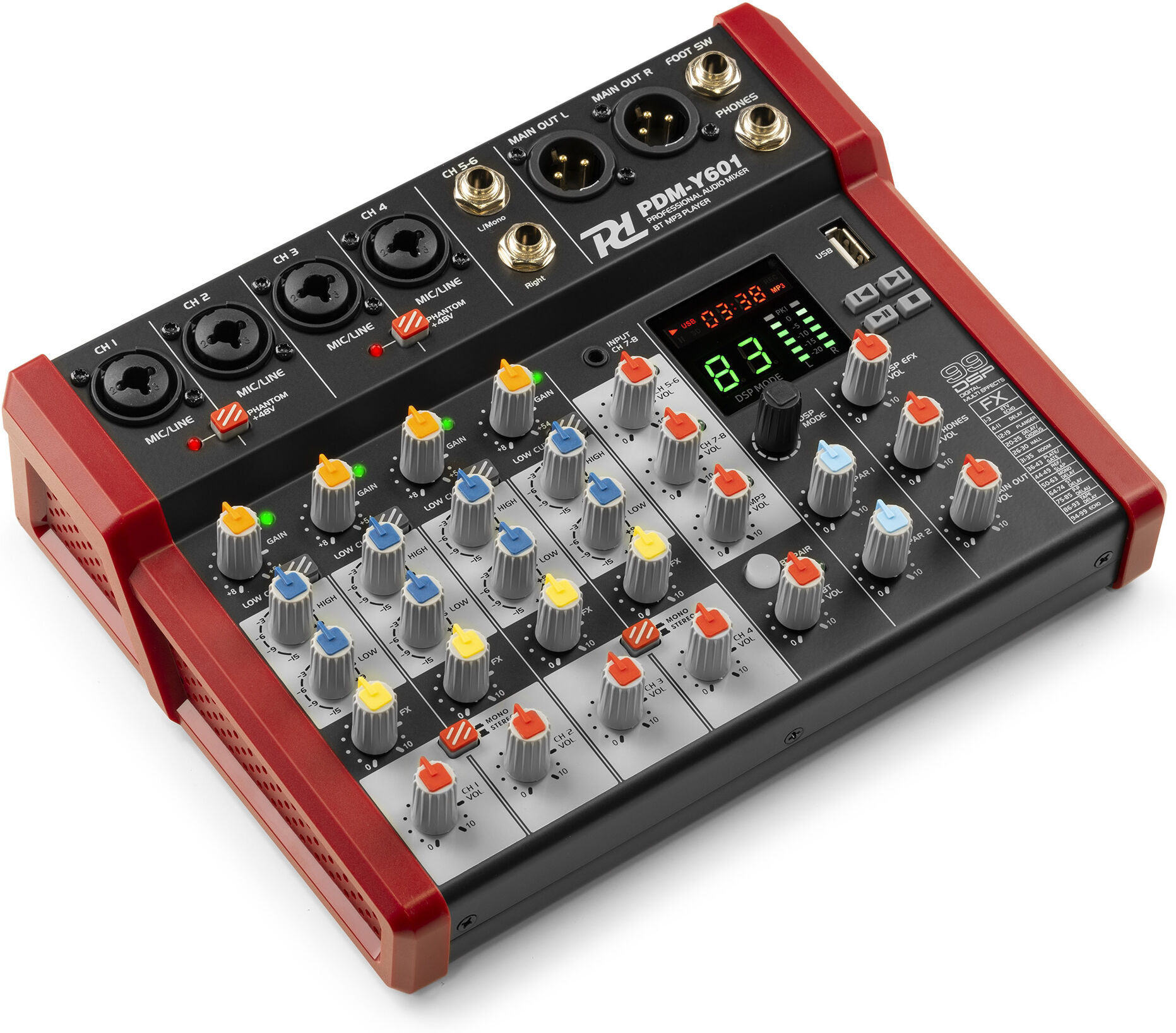 Power Dynamics Pdm-Y601 Studio-Musikmischpult 6-Kanal