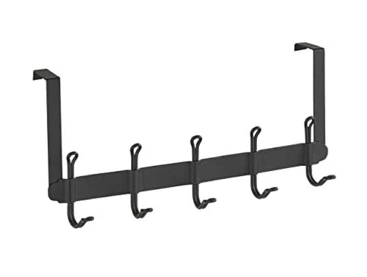 WENKO Nostalgie Deurhaak Haken Deurkapstok met 5 haken, voor sponningdikte van 2 cm, zwart