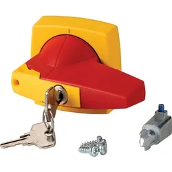 Eaton 1818042 Drehgriff, 8 mm, K2, Türeinbau, rot/gelb, Zylinderschloss K2DR/C