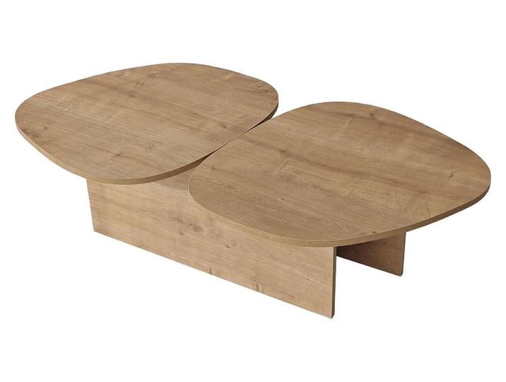 Holz-Couchtisch \ Stones\ 125 x 60 x 38 cm – Saphir-Eiche