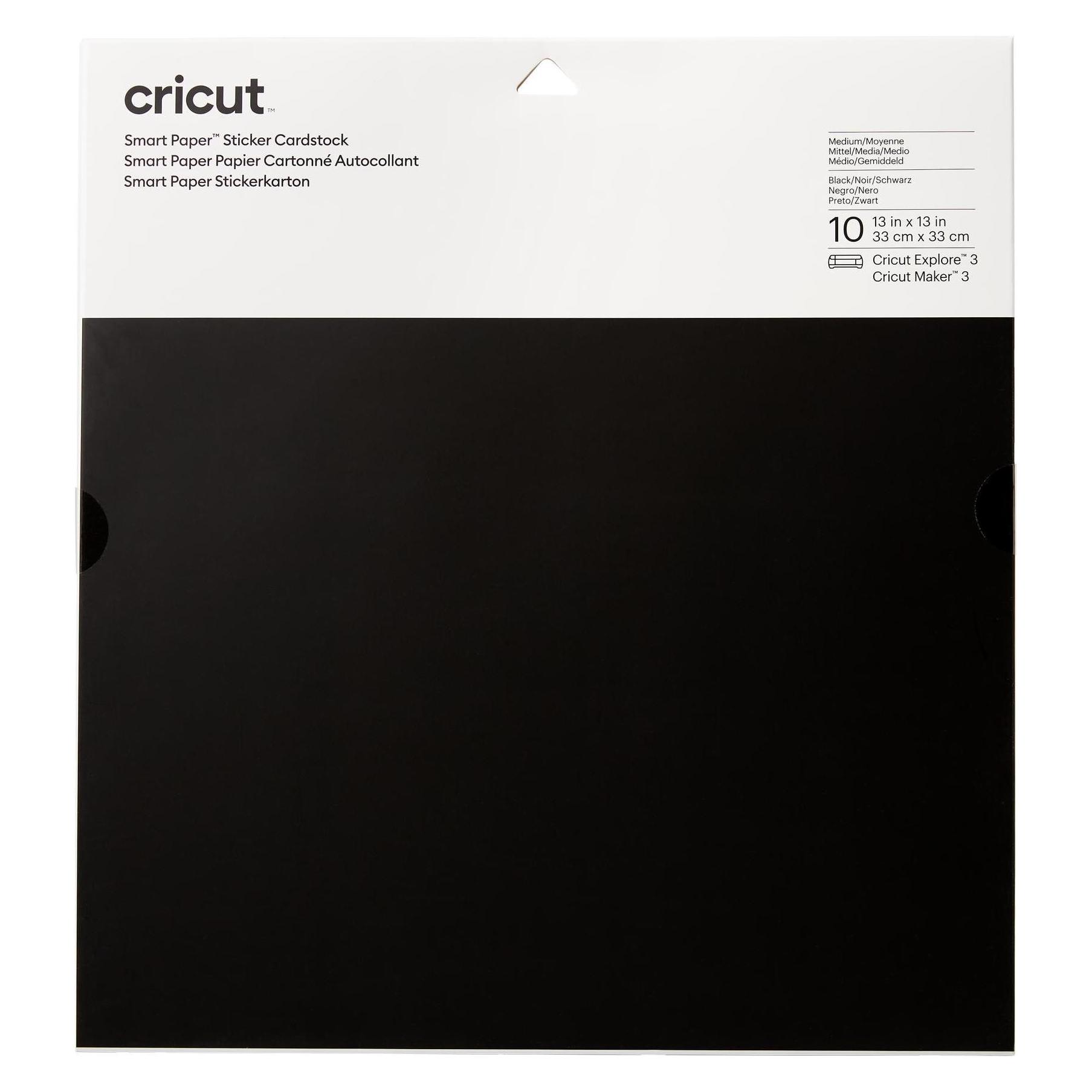 Cricut Stickerpapier Smart 30.5 x 30.5 cm, 10 Blatt, Schwarz (210 g/m², 10x) (2008316)