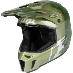 Klim F3 Carbon Pro, Motocrosshelm - Hellgrün/Dunkelgrün - S