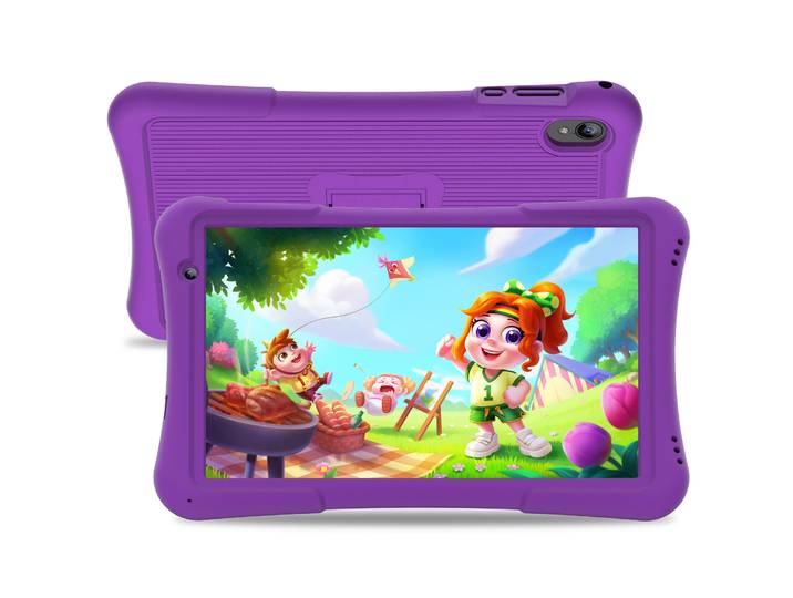 Tablette Android PRITOM 10 pouces pour enfants, 4 Go (2+2) + 32 Go, Quad Core, 6000 mAh, WiFi 6, double caméra, Bluetooth, tablette pour tout-petits
