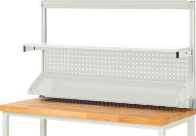 Rau System-Aufbau Komplettset, Aluminiumprofil 40 x 40 mm, B 1500 x T 350 x H 900 mm, pulverbeschichtet, lichtgrau