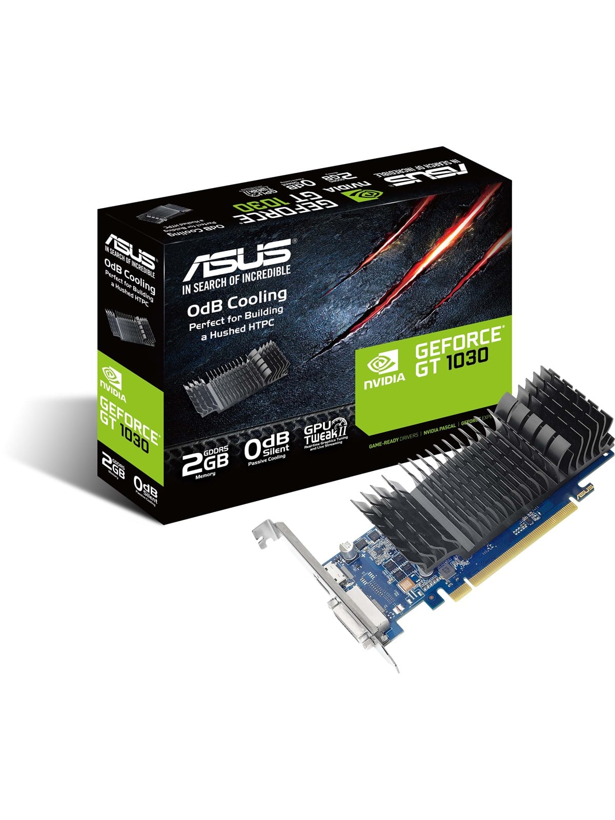ASUS GeForce GT 1030 Silent Low Profile - 2GB GDDR5 RAM - Grafikkarte