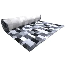 Companion ProFleece Patchwork sort/grå/hvid 100x75 cm (Hund), Hundebett + Katzenbett