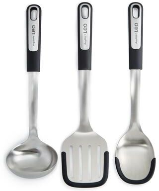 BergHOFF Graphite Stainless Steel 3Pc Utensil Set with Silicone Head, Recycled Material