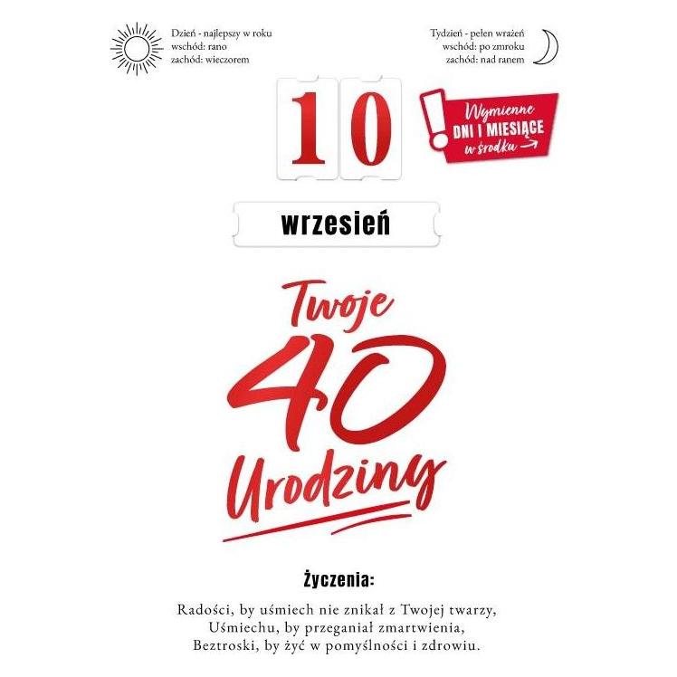 Kukartka Geburtstagskarte 40 austauschbare Zahlen (48985875)