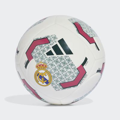Fußball ADIDAS PERFORMANCE "REAL MADRID CLUB" Gr. 5, weiß (weiß, aurora ivy), Bälle, 5, 0,4 g, Real Madrid, B:22,3cm H:17,3cm T:22cm