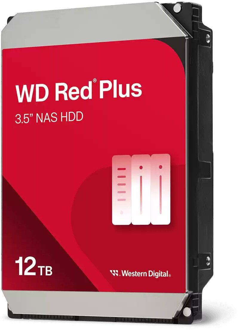 Western Digital WD Red Plus NAS Internal Hard Drive 3.5-inch SATA III CMR - 12TB