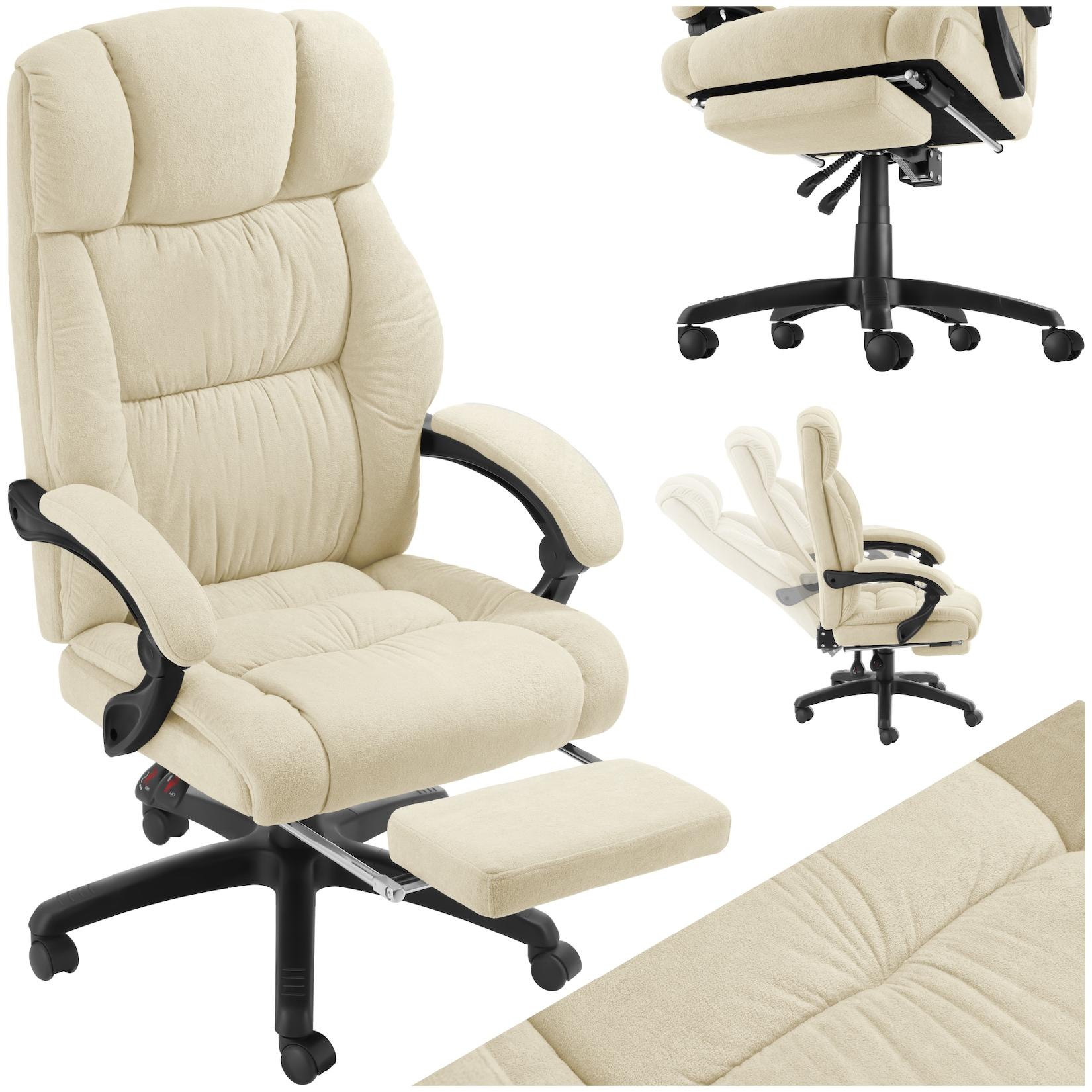 tectake® Bürostuhl, dicke Polsterung mit weichem Velours, ergonomische Form, Belastbarkeit 120 kg