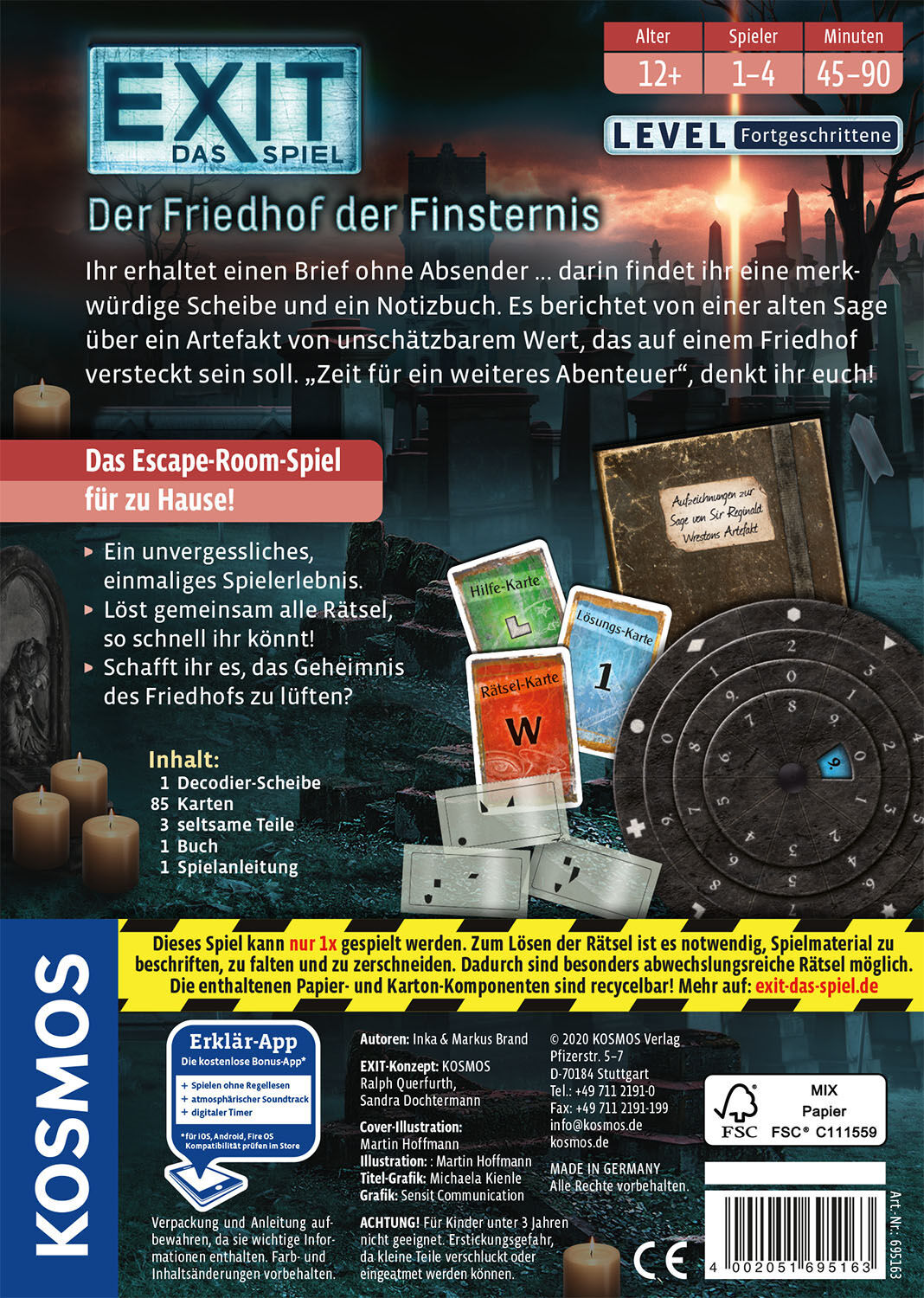 Spiel KOSMOS "EXIT, Der Friedhof der Finsternis", bunt, Spiele, Kinder, Spiel, Made in Germany