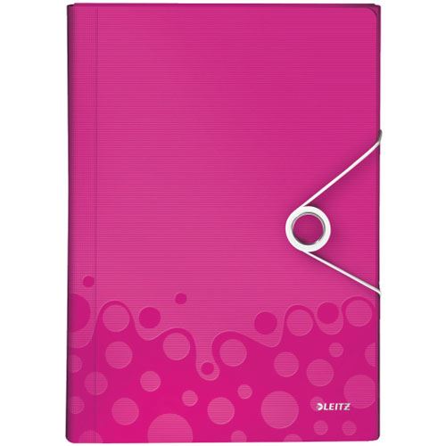 Leitz Projektmappe WOW, A4, PP, 6 Fächer, pink-metallic