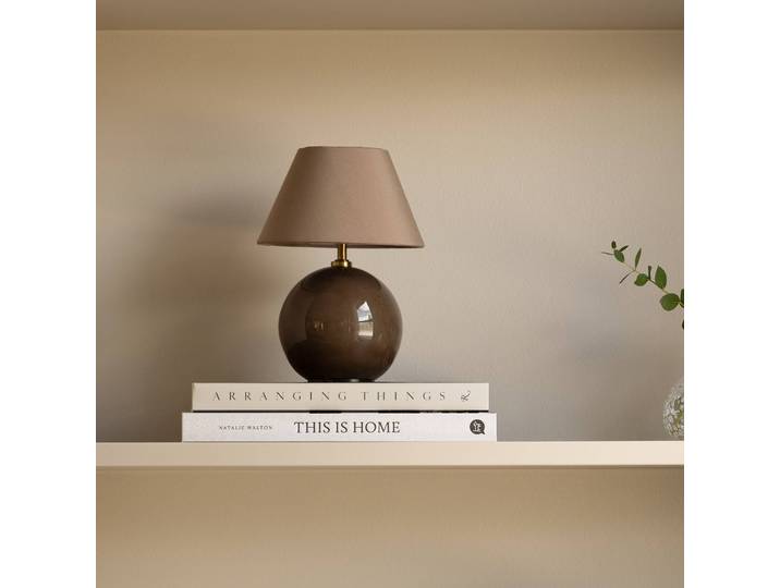 Globen Lighting LED Tischlampe IRIS, dimmbar, braun / rost, für Wohn- / Esszimmer, Textil / Stoff / Seide, Skandinavisch