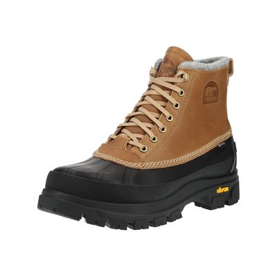 Schnürstiefelette SOREL "Sorel Stiefelette Leder/Textil", Damen, Gr. 43, braun (braun, schwarz), Leder, Textil, Schuhe Schnürstiefelette