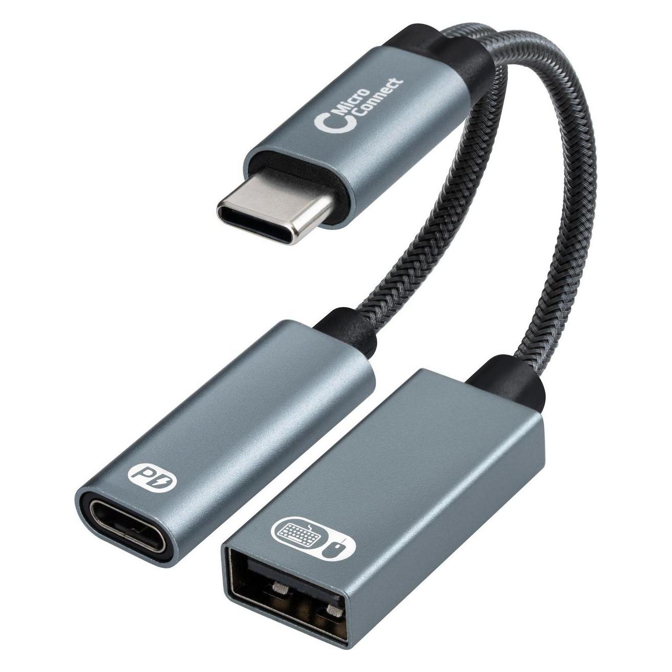 MicroConnect USB-C to USB-C PD and USB-A (0.13 m, 60 W) (MC-USBC-CFAF)