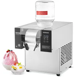 VEVOR Kommerzielle Schneeflocken-Eismaschine Schneeeisbereiter, 170kg/Tag Schneeflocken-Eismaschine, Edelstahl-Eisrasierer, elektrischer Schneekegel-Maker, Luftkühlsystem für Bäckerei Café
