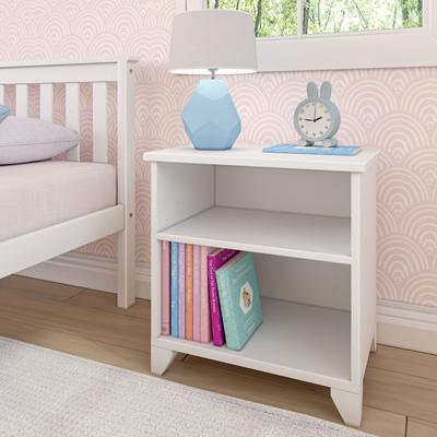 Max & Lily Classic Cubby Wood Nightstand with Open Shelf