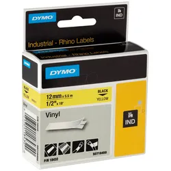 DYMO IND 18432 - DYMO IND Band Vinyl, 12mm, schwarz/gelb