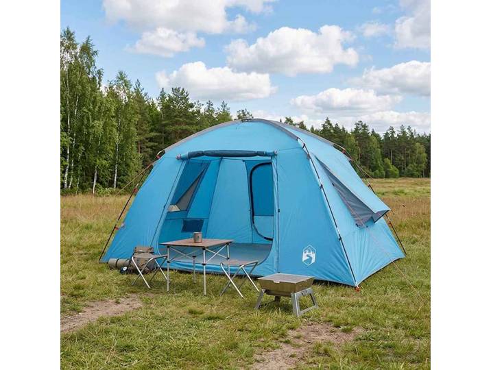 vidaXL Hütten-Zelt 6 Personen Blau Polyester
