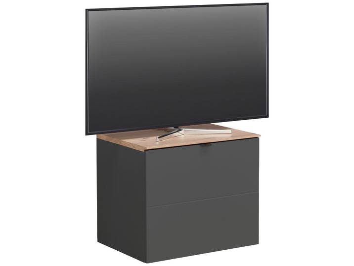Hom`in Tv-Element, Graphitfarben, Eiche Artisan, Holzwerkstoff, 60x62x44 cm, Wohnzimmer, Wohnwand, Wohnwand- Serien