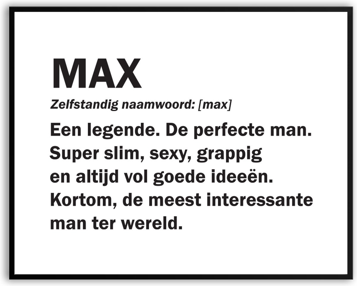 Grappige fotolijst met glas Man Vrouw - Poster voor verjaardag - 50 x 70 cm